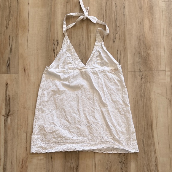 O'Neill Tops - O'Neill White Lace Halter Tank Top